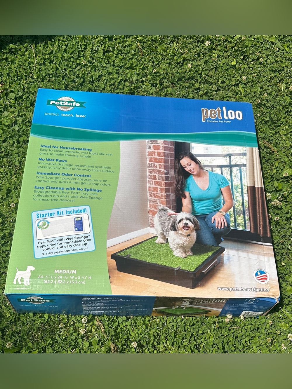PetSafe Pet Loo Portable Potty with Realistic Green Grass Mat